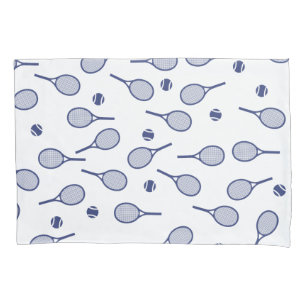 Cool Blue Retro Racquets Pattern Tennis Player Kussensloop
