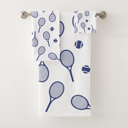 Cool Blue Retro Raquettes Motif Joueur de tennis (En situation)