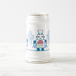 Cool Blue Robot Gifts Novelties Bierpul