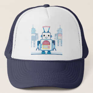 Cool Blue Robot Gifts Novelties Trucker Pet