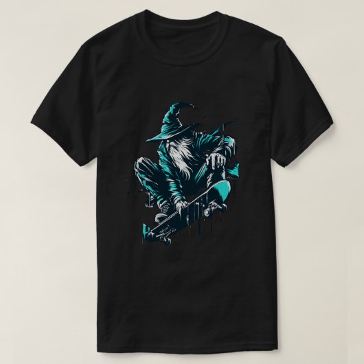 Cool blue schaats wizard t-shirt (Design voorkant)