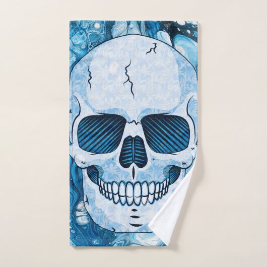 Cool Blue Skull Bad Handdoek (Handdoek)