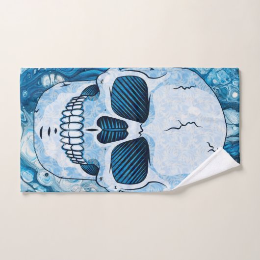Cool Blue Skull Bad Handdoek (Handdoek)
