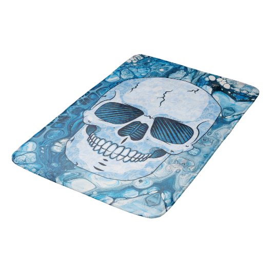 Cool Blue Skull Badmat (Gekanteld)