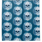 Cool Blue Skull Douchegordijn (Voorkant)