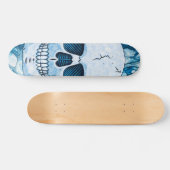 Cool Blue Skull Skateboard (Horizontaal)