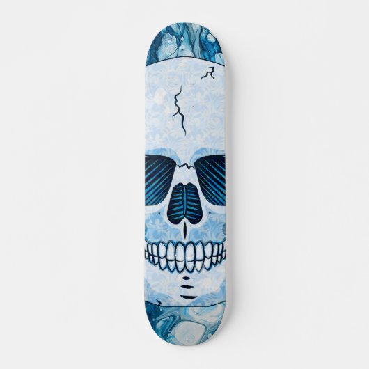 Cool Blue Skull Skateboard (Voorkant)
