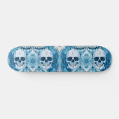 Cool Blue Skull Skateboard (Horizontaal)