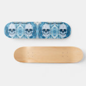 Cool Blue Skull Skateboard (Horizontaal)