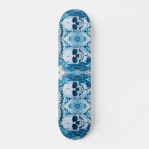 Cool Blue Skull Skateboard