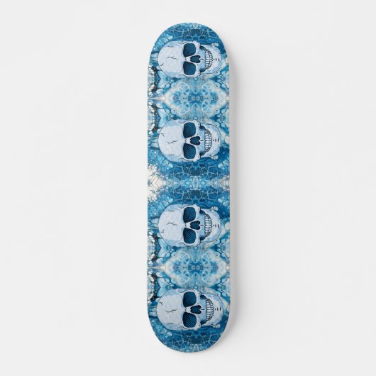 Cool Blue Skull Skateboard (Voorkant)