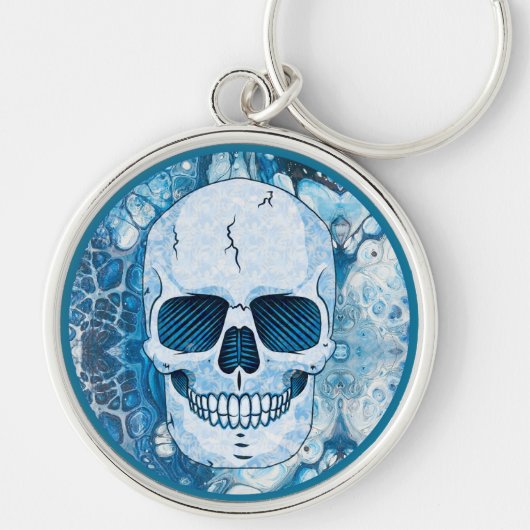 Cool Blue Skull Sleutelhanger (Voorkant)