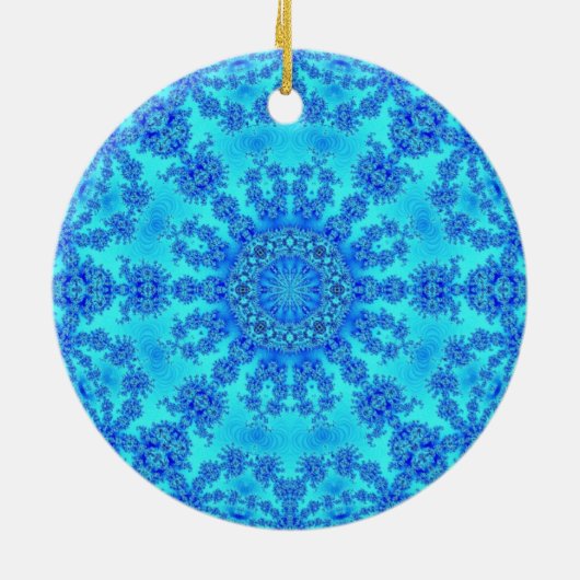 Cool Blue Snowflake Keramisch Ornament (Achterkant)