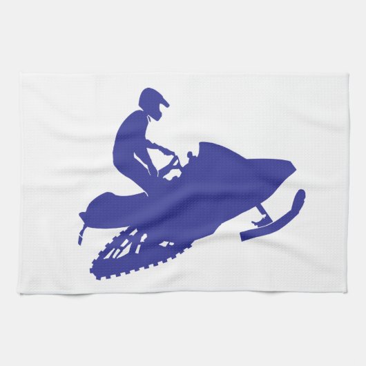 Cool Blue Snowmobiler Theedoek (Horizontaal)