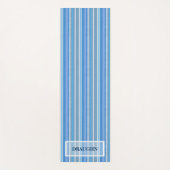 Cool Blue Stripes Aangepaste naam Yogamat (Voorkant)