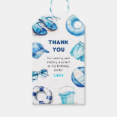 Cool Blue Summer Boys Verjaardagsgunst Cadeaulabel (Voorkant)