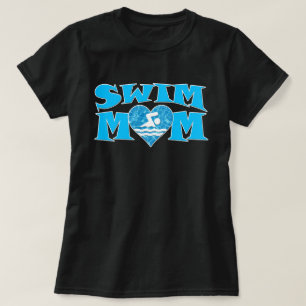 Cool Blue Swim mama met hartkloppingen T-shirt