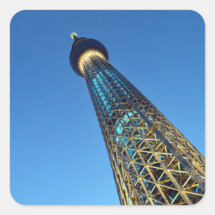 Cool Blue Tokyo Skytree: Japan Vierkante Sticker