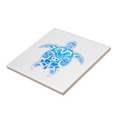 Cool Blue Tribal Turtle Tegeltje (Zijkant)