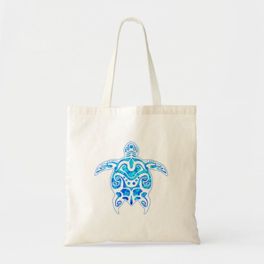 Cool Blue Tribal Turtle Tote Bag (Voorkant)