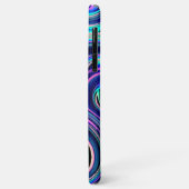 Cool Blue Turquoise Paars Pink Spiral Art Patroon Case-Mate iPhone Case (Achterkant/links)