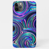 Cool Blue Turquoise Paars Pink Spiral Art Patroon Case-Mate iPhone Case (Achterkant)