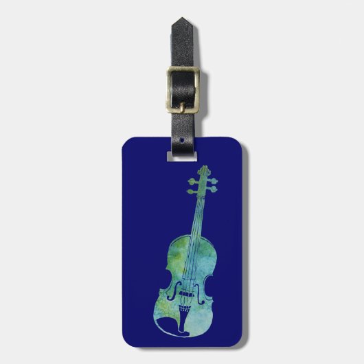 Cool Blue Violin Bagagelabel (Voorkant verticaal)