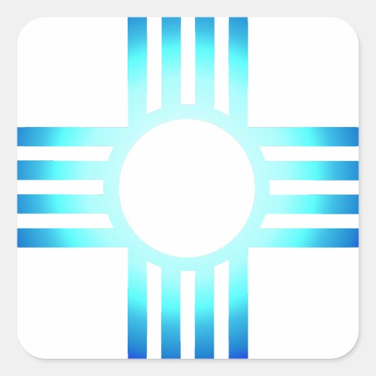 Cool Blue Zia Vierkante Sticker (Voorkant)