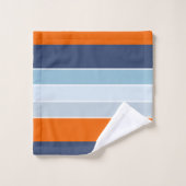 Cool blues et rayures orange nom personnalisé (Gant de toilette)