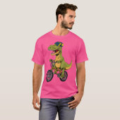 Cool BMX voor Heren Jongens Fietser T Rex Dinosaur T-shirt (Voorkant volledig)