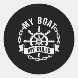 Cool Boat Captain-ontwerp voor mannen vrouwen boot Ronde Sticker