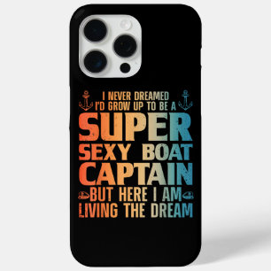Cool Boat Kapitein Mannen Sail Pontoon Boati iPhone 15 Pro Max Hoesje