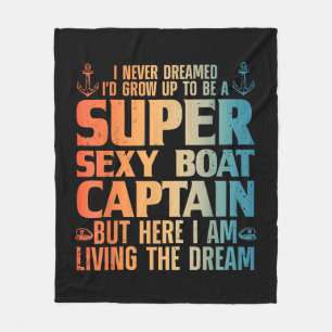 Cool Boat Kapitein Mannen Sail Pontoon Boati Fleece Deken