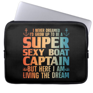 Cool Boat Kapitein Mannen Sail Pontoon Boati Laptop Sleeve