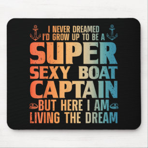 Cool Boat Kapitein Mannen Sail Pontoon Boati Muismat