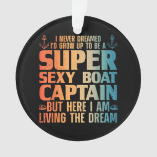 Cool Boat Kapitein Mannen Sail Pontoon Boati Ornament