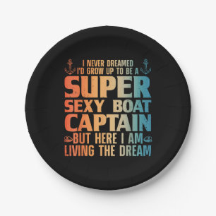 Cool Boat Kapitein Mannen Sail Pontoon Boati Papieren Bordje