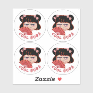 Cool Boba- Verpakking van 4 Sticker