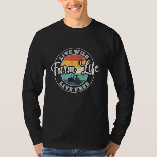 Cool Boerderij Life Live Live Live Live Free Farme T-shirt