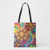 Cool Boho Psychedelic Art gepersonaliseerd Draagtas (Voorkant)