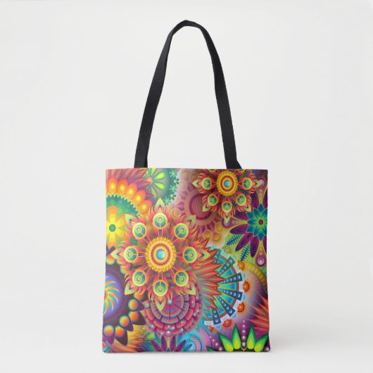 Cool Boho Psychedelic Art gepersonaliseerd Draagtas (Voorkant)