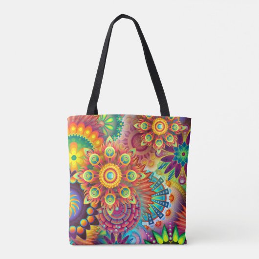 Cool Boho Psychedelic Art gepersonaliseerd Draagtas (Achterkant)