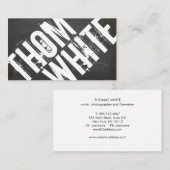 Cool BOLD Black en White Grunge Typography Urban Visitekaartje (Voorkant / Achterkant)