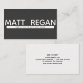 Cool Bold Black White Modern Retro Visitekaartje (Voorkant / Achterkant)