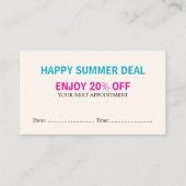 Cool Bold Pastel Couleurs Salon Coupon Rendez-vous (Devant)