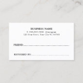 Cool Bold Pastel White Beauty Salon Aanbevelingskaartje (Achterkant)