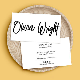 Cool Bold Signature Script Typography Moderne Whit Visitekaartje