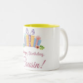 **COOL BONJOUR D'ANNIVERSAIRE COUSIN** MUG À DEUX  (Devant droit)