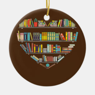 Cool Books Reading Man Women Book Lover Literacy Keramisch Ornament