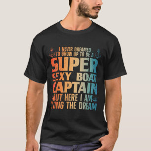 Cool Bootkapitein Voor Mannen Vrouwen Zeil Ponton T-shirt